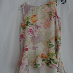 womens H&M floral top with zipper size 4